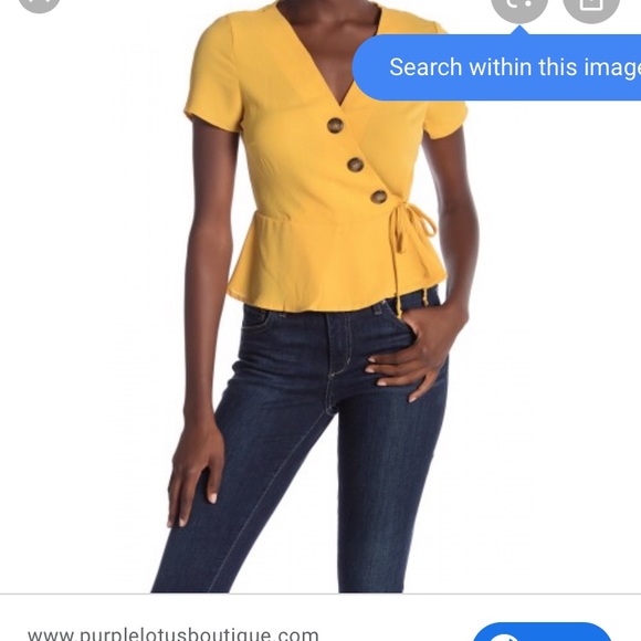 HIATUS yellow button top, Nordstroms - Picture 2 of 3